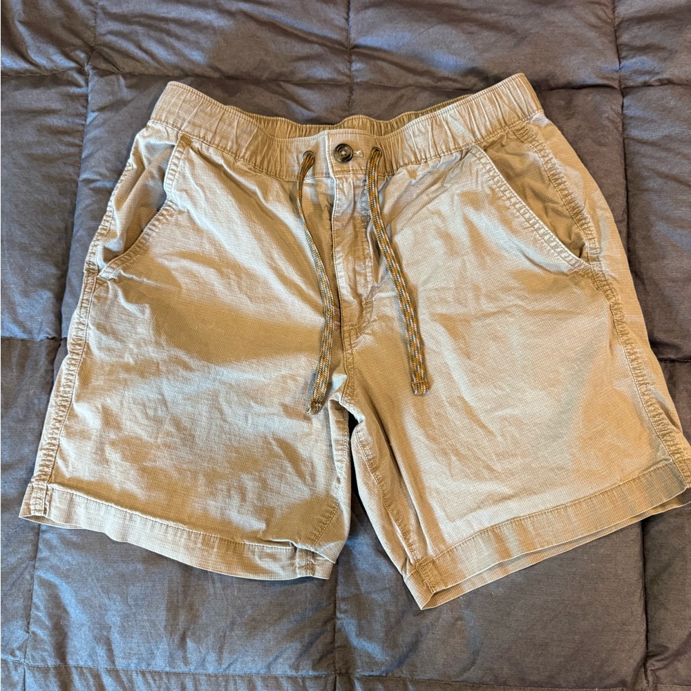 Eddie Bauer Men's Beige Flat Front Shorts